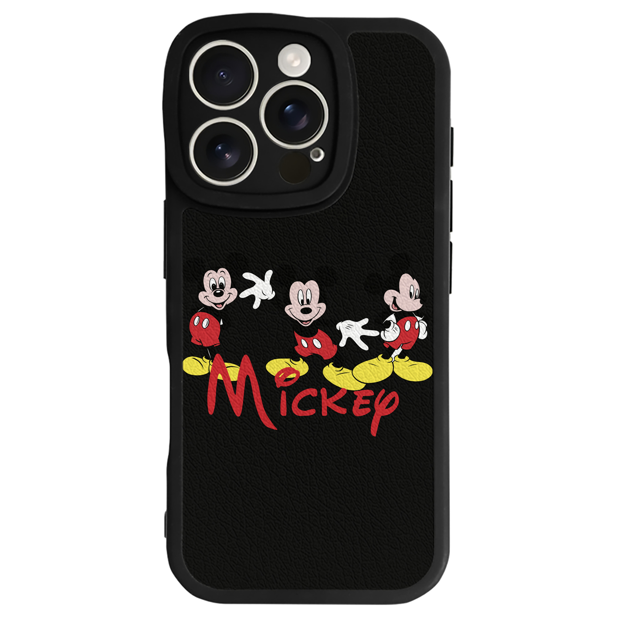 （画像用） ミッキーマウス Mickey Mouse 【iPhone 16シリーズ対応】シリコンスマホケース（レザー調） 材質：シリコン